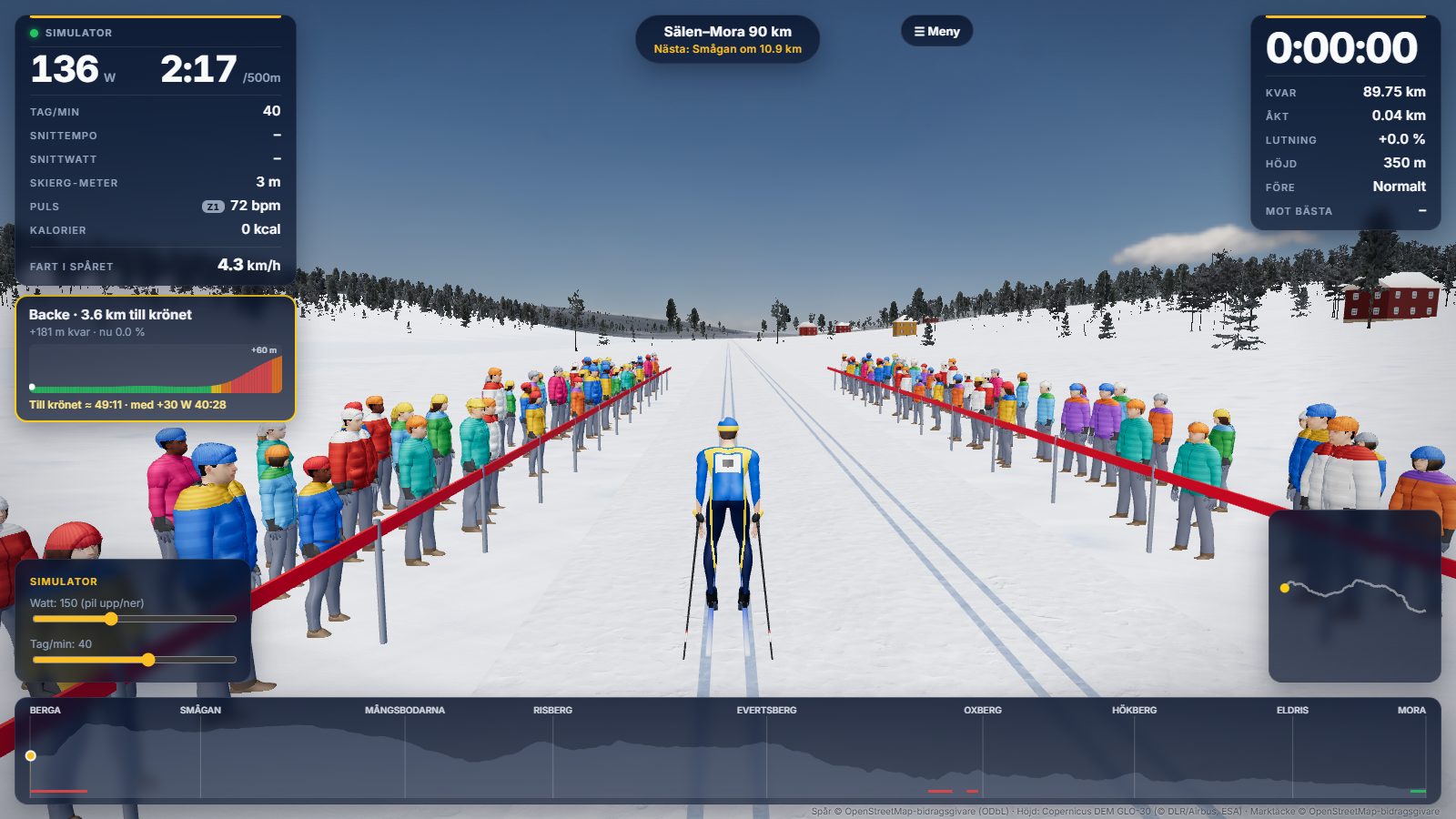 SkiRival race start with crowd